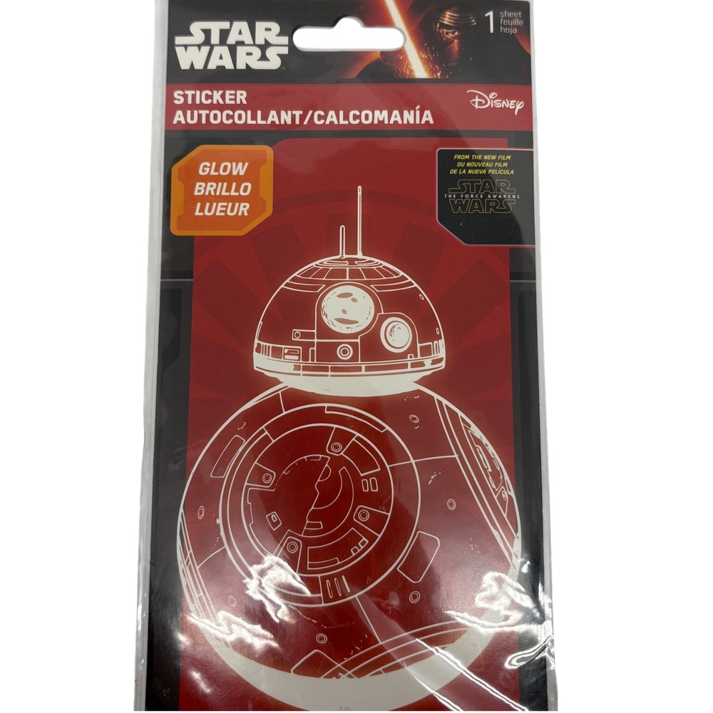 Star Wars BB-8 Glow In The Dark Sticker The Force Awakens Disney Droid Decal